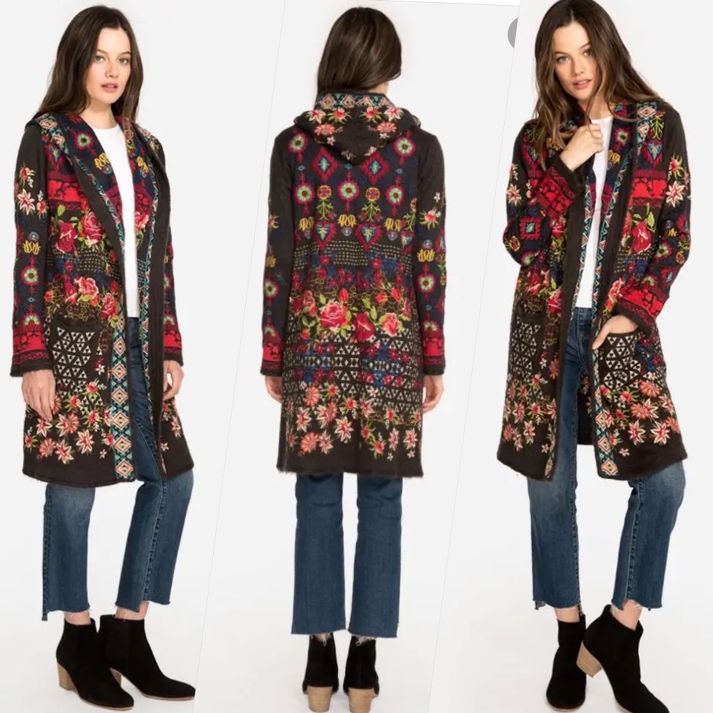 BIYA Johnny Was XL Breilinha Hooded Duster